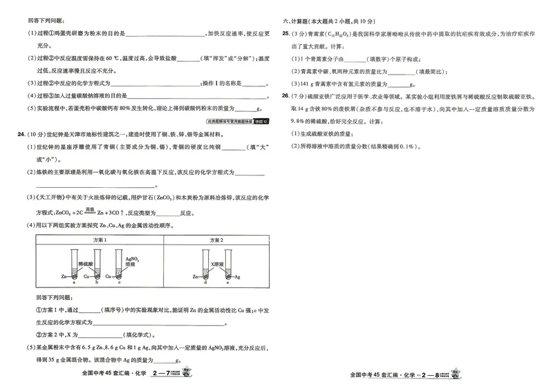 《化学（全国）_2027版初中《金考卷中考45套汇编》（化学）（全国版）》第9页预览