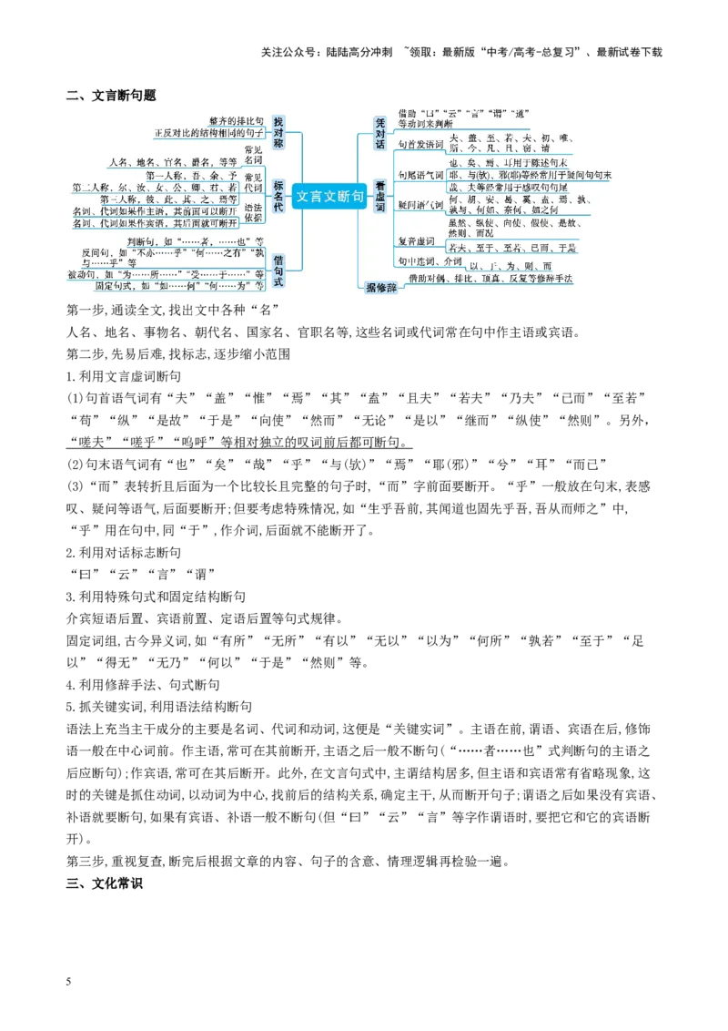 《文言文阅读第一课（讲义）（教师版）_一轮复习_2025年_2025年高考语文一轮复习讲义+练习+课件（新教材新高考）_文言文阅读》第5页预览