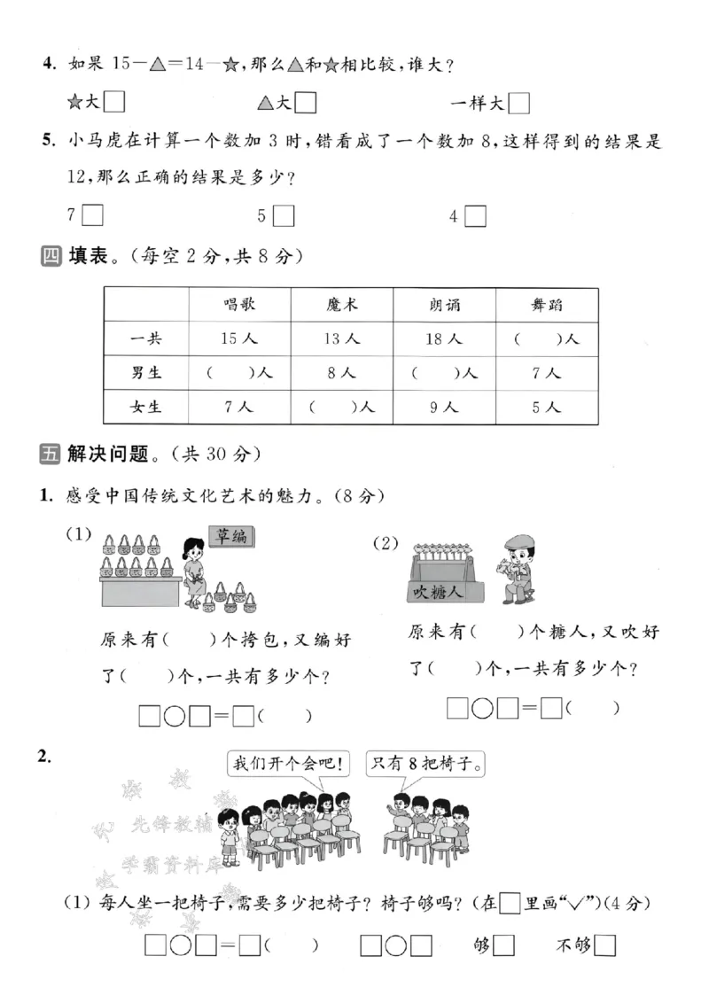 《2025苏教版一下数学第一单元拔尖测试卷-12-7=-SY_1年级下册同步教辅_1下-数学_一下数学-单元+期中+期末试卷_数学-苏教版资料_一下数学《苏教版》单元测试卷》第3页预览