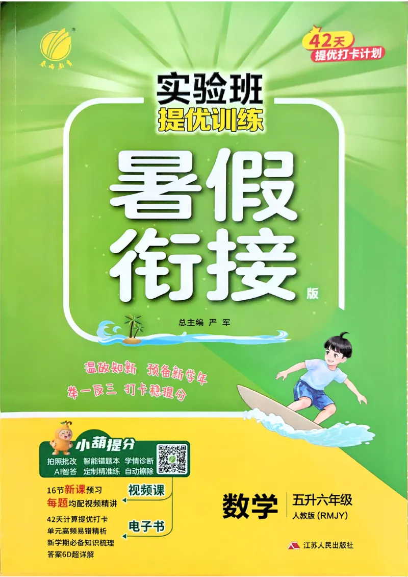 《26版5升6数学《实验班-暑假衔接》（人教版）_26秋小学初中各机构教辅大合集（一本、教材帮、阳光同学、王朝霞、实验班、小典中点、上分卷、白欧、课堂笔记等等）_26秋小学教辅资料》第1页预览