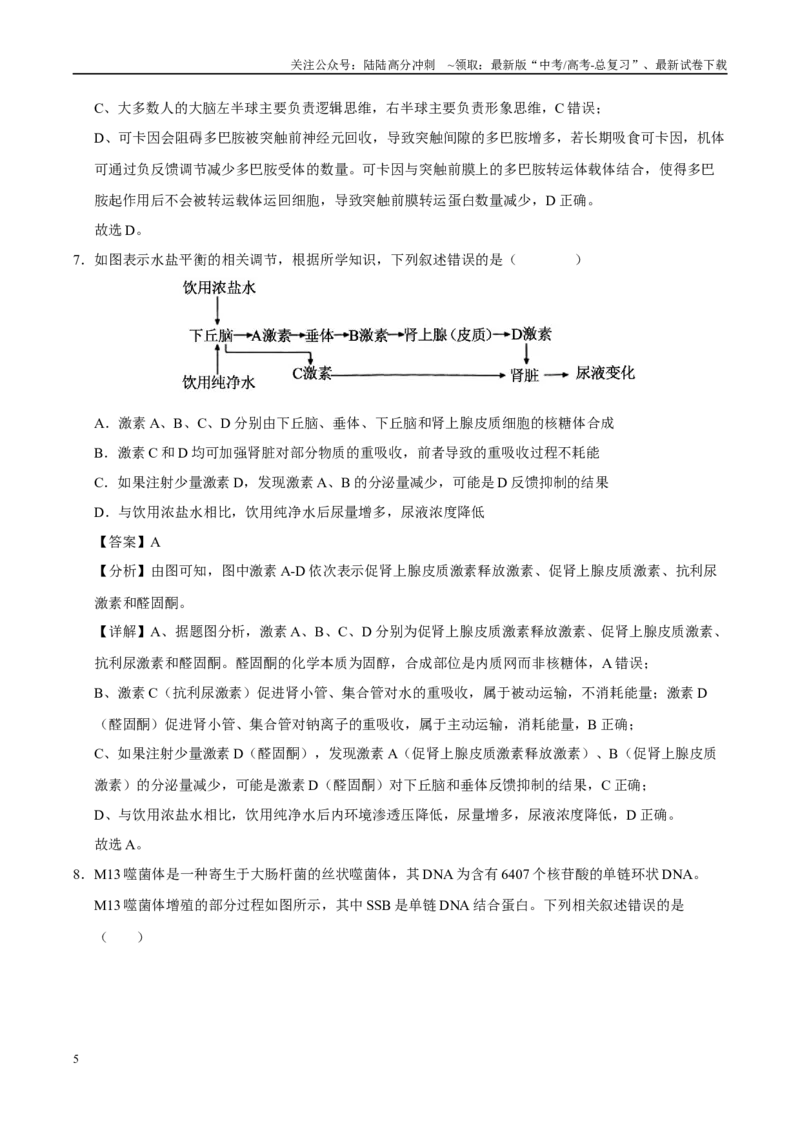 《模拟卷02（河北专用）（解析版）_06-生物-高考总复习_专项复习_2025年_2025年高考生物模拟卷（河北专用）4套》第5页预览