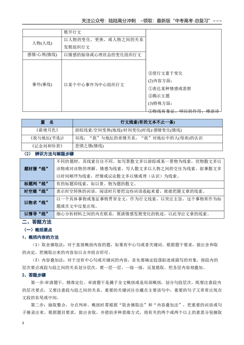 《核心考点09文学类文本散文之概括和线索（讲义）（全国通用）（教师版）_一轮复习_2026年-语文一轮复习_2026年高考语文一轮复习考点精讲精练（新高考通用）-G58_2026版》第3页预览