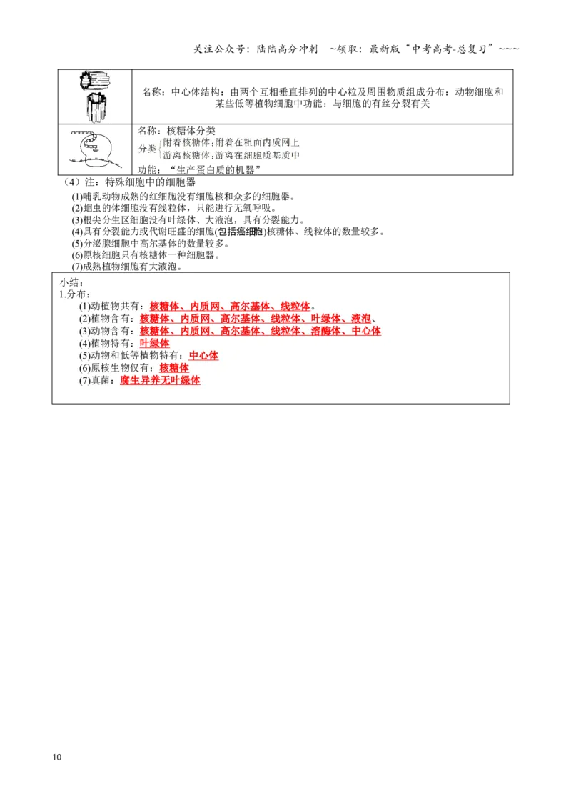 《抢分秘籍分子与细胞（回归教材知识清单）（教师版）_06-生物-高考总复习_专项复习_2026年-生物高考专项复习_2026年高考生物抢分秘籍（新高考专用）-G221_2026版》第10页预览