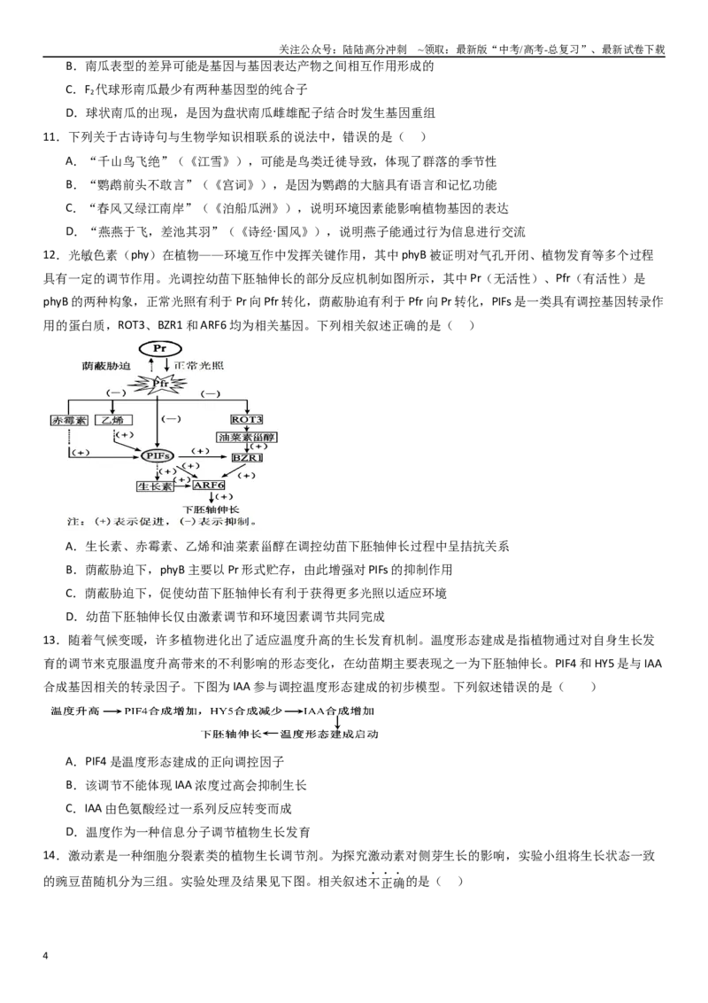 《热点专题02提高农作物产量（原卷版）_06-生物-高考总复习_专项复习_2024年_2024年高考生物消灭易错和热点专题必刷练_资料》第4页预览