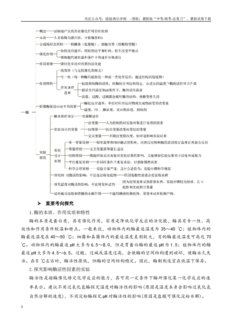 《第03讲酶和ATP（讲义）（原卷版）_06-生物-高考总复习_二轮复习_2024年_2024年高考生物二轮复习讲练测（新教材新高考）_配套讲义》第3页预览