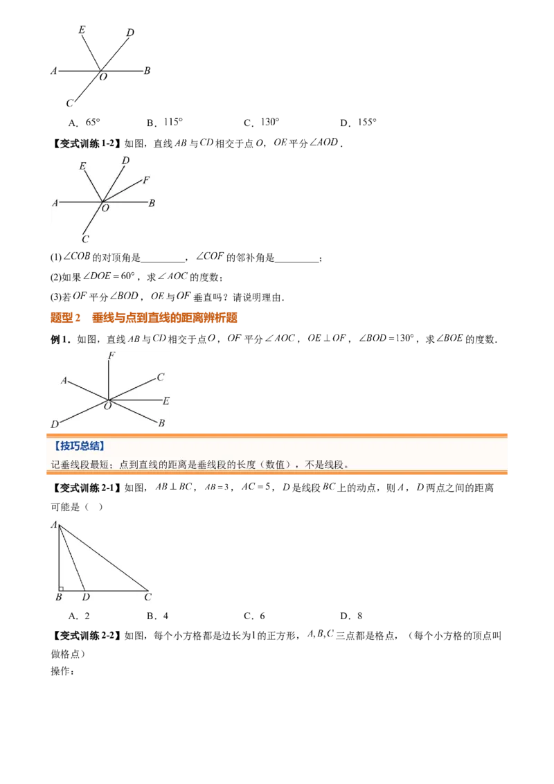 《专题01相交线与平行线(暑假复习讲义)(原卷版)_26秋小学初中各机构教辅大合集（一本、教材帮、阳光同学、王朝霞、实验班、小典中点、上分卷、白欧、课堂笔记等等）_26秋初中教辅资料》第10页预览