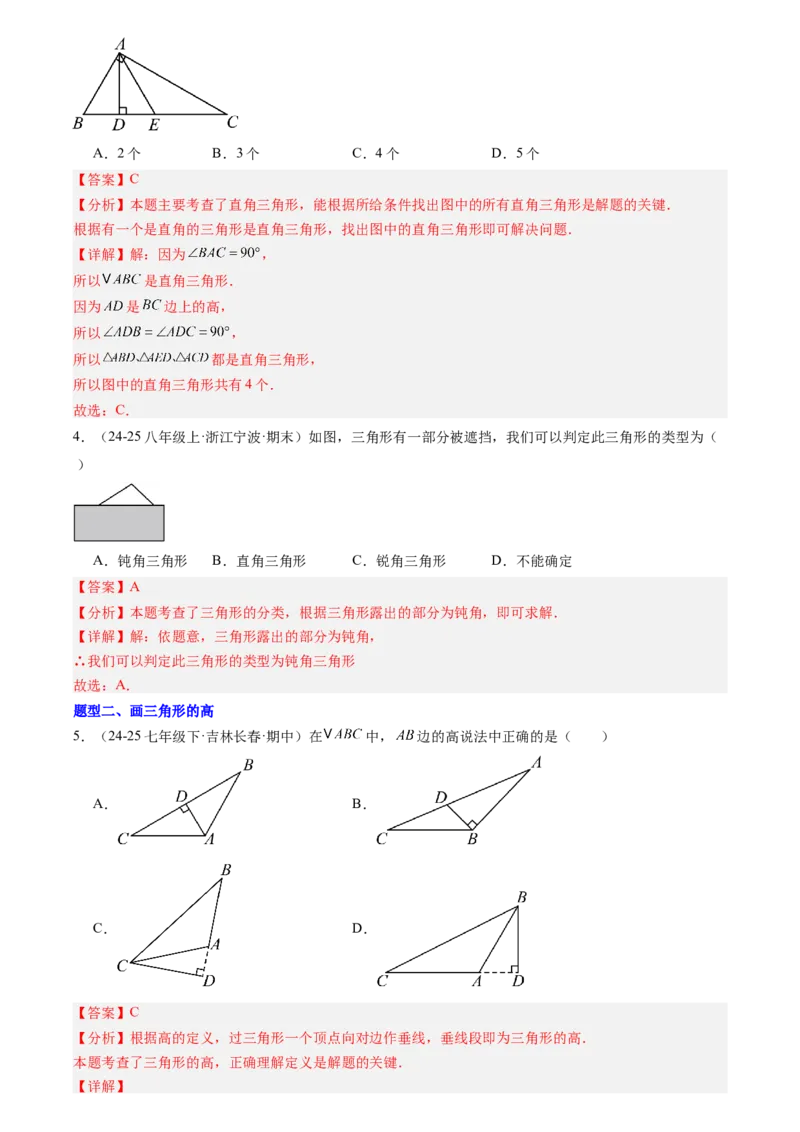 《专题04三角形(解析版)_26秋小学初中各机构教辅大合集（一本、教材帮、阳光同学、王朝霞、实验班、小典中点、上分卷、白欧、课堂笔记等等）_26秋初中教辅资料_26秋初中《暑假预习》》第4页预览