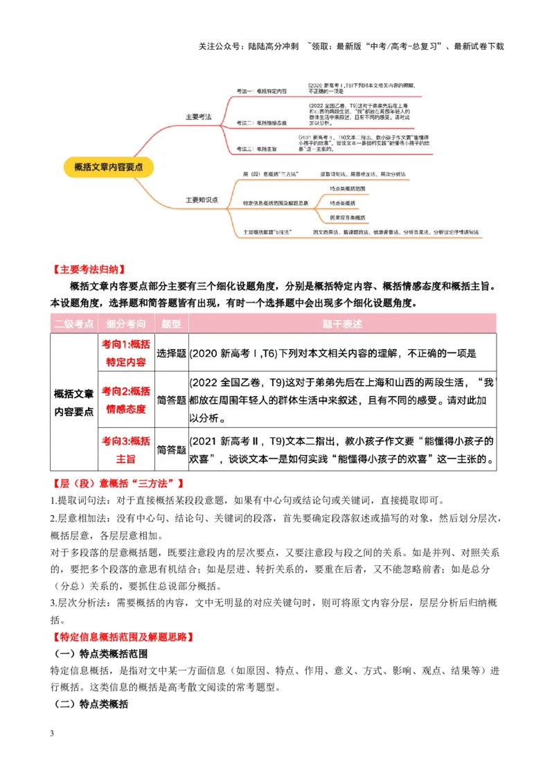 《第02讲概括文章内容要点（讲义）教师版_一轮复习_2025年_2025年高考语文一轮复习讲义+练习+课件（新教材新高考）_散文阅读》第3页预览
