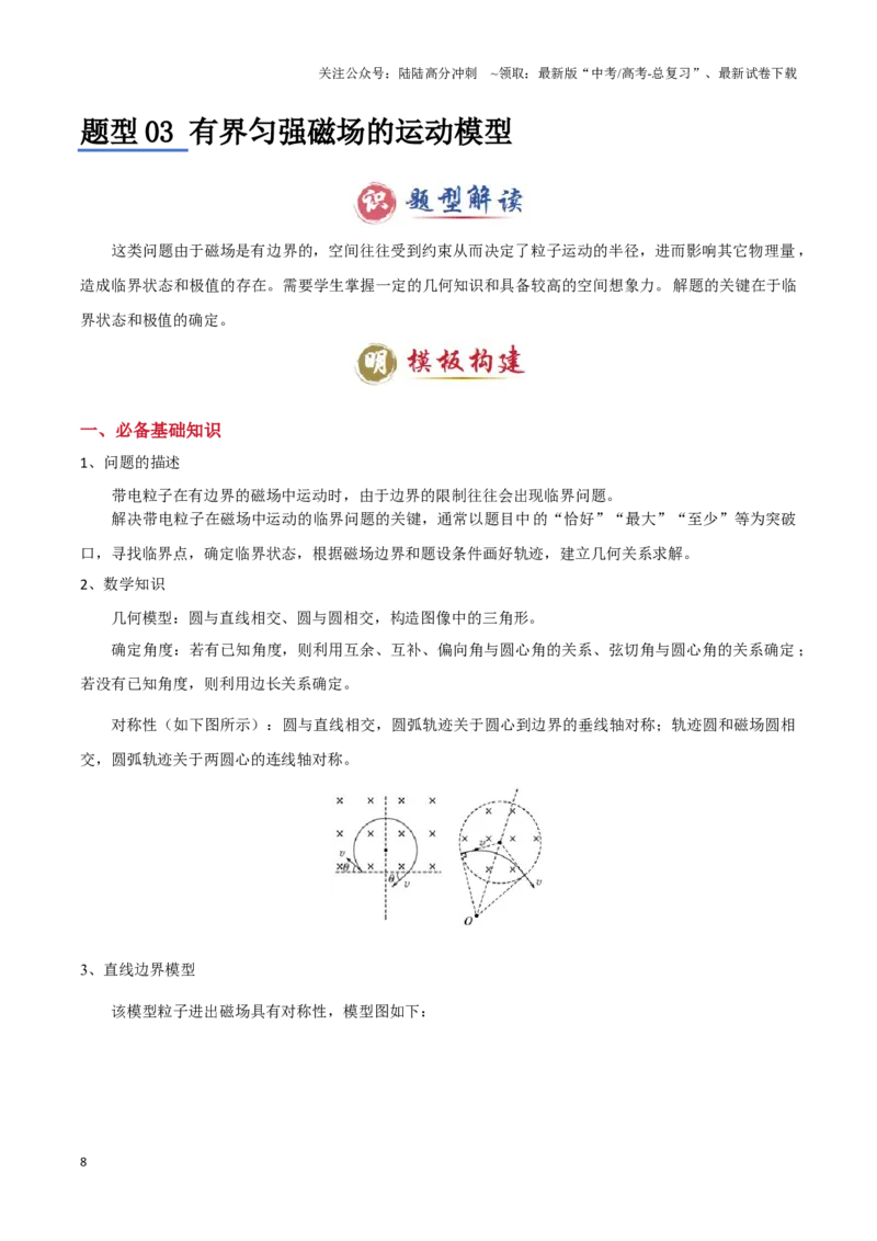《模板11-1磁场（四大题型）（原卷版）_04-物理-高考总复习_专项复习_2025年_2025年高考物理答题技巧与答题模板（全国通用）》第8页预览