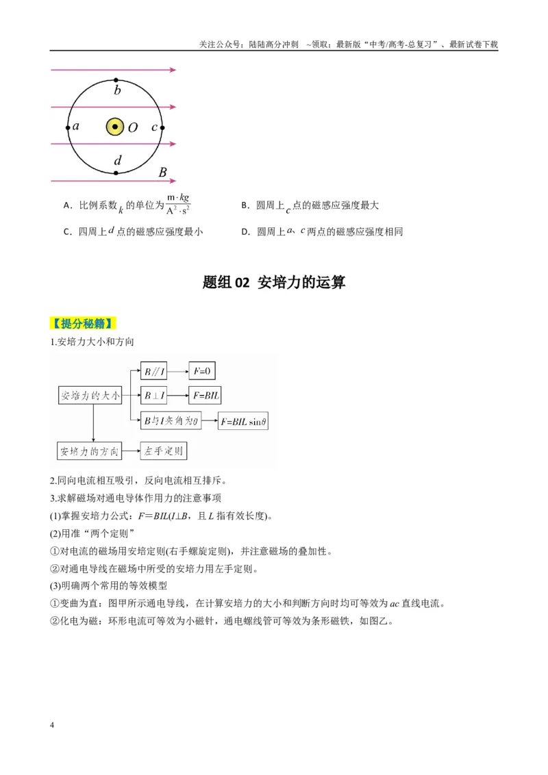 《专题05磁场（原卷版）_04-物理-高考总复习_二轮复习_2025年_2025年高考物理二轮热点题型归纳与变式演练（新高考通用）》第4页预览