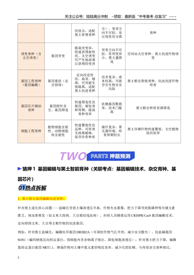 《热点抢分02“黑土粮仓”与太空农场：农业科技双引擎（学生版）_06-生物-高考总复习_专项复习_2026年-生物高考专项复习_2026年高考生物终极冲刺讲练测（全国通用）-G459_2026版》第2页预览