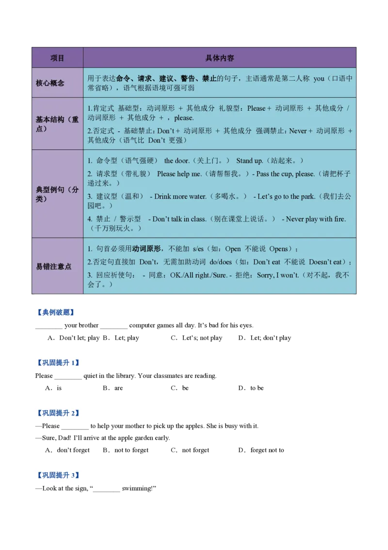 《专题02指示代词、祈使句和Therebe句型（暑假复习讲义）（原卷版）_26秋初中教辅资料_26秋初中《暑假预习》_2026秋《暑假自学课》7上数学（沪教版▪五四制）》第4页预览