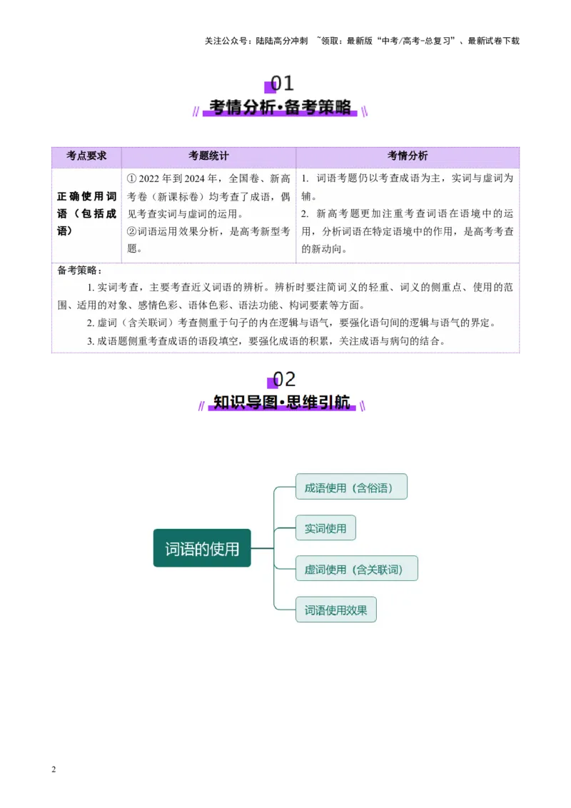 《第01讲词语的使用（讲义）（学生版）_一轮复习_2025年_2025年高考语文一轮复习讲义+练习+课件（新教材新高考）_语言文字运用》第2页预览