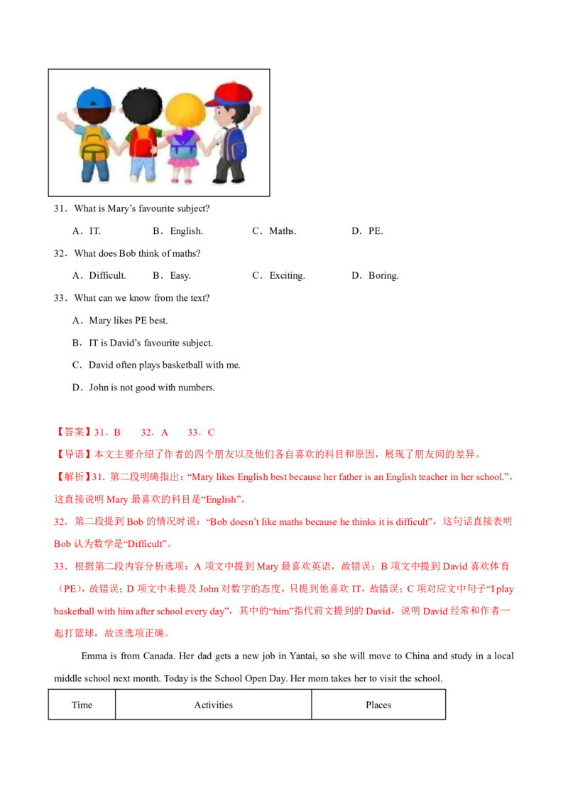 《人教2026《暑假预习讲义》七年级英语上册Unit4（暑假单元自测）（解析版）_26秋初中教辅资料_26秋初中《暑假预习》_2026秋《暑假预习讲义》7上英语》第8页预览