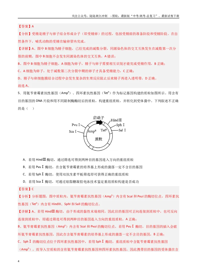 《生物（北京卷）（全解全析）_06-生物-高考总复习_二轮复习_2025年_2025年高考生物第二次模拟卷26套_生物（北京卷）》第4页预览