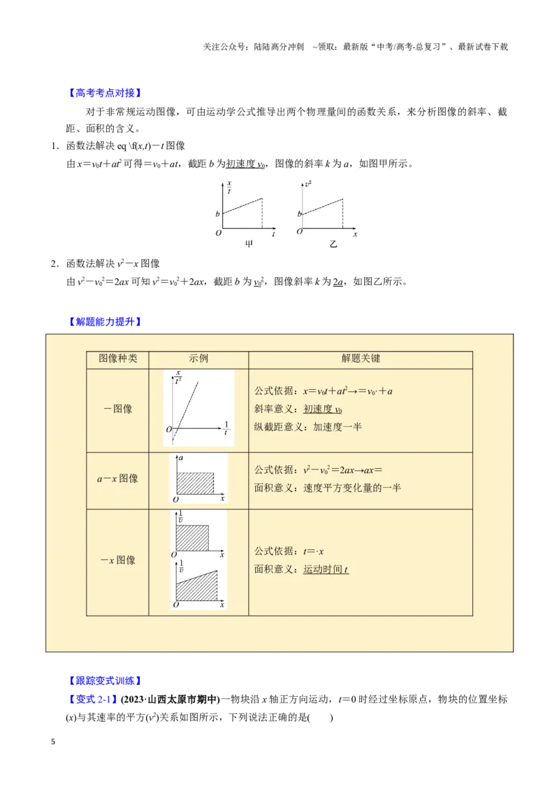 《第03讲运动学图像问题（四大题型）（举一反三）（教师版）_04-物理-高考总复习_专项复习_2025年_2025年高考物理举一反三系列（新高考通用）_资料》第5页预览