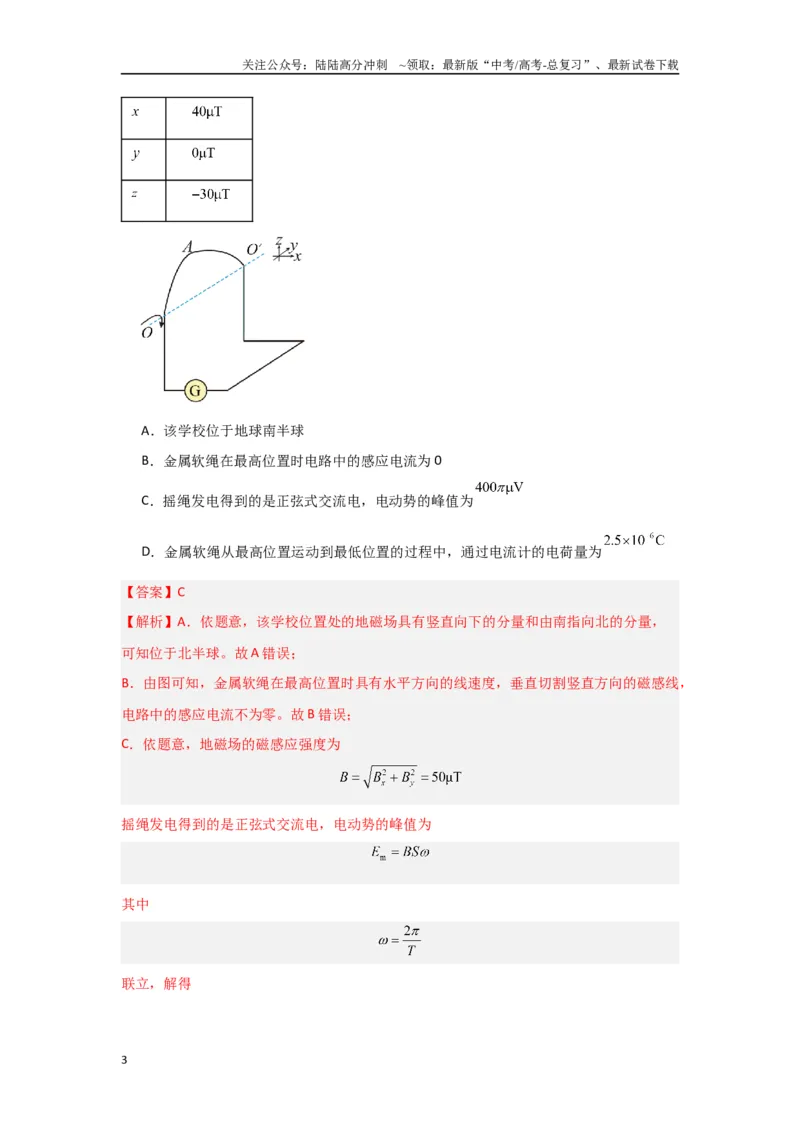 《专题09+磁场（解析版）_04-物理-高考总复习_二轮复习_2024年_2024高考物理二轮复习选择题典型题型练习全国通用_资料》第3页预览