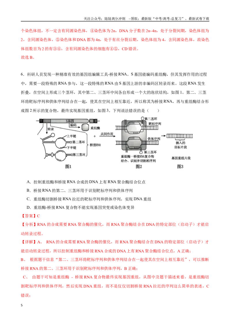 《生物（山东卷）（全解全析）_06-生物-高考总复习_专项复习_2025年_2025年高考第一二三次模拟卷（多地区）生物_2025年高考生物第三次模拟考试21套_生物（山东卷）_生物（山东卷）》第5页预览