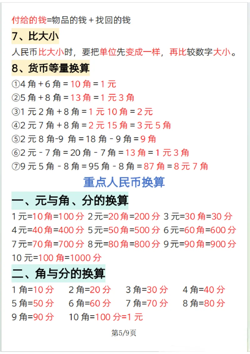 《25.1.9a019一年级下册数学必背知识点汇总(1)_1年级下册同步教辅_1下-数学_一下数学-通用练习题》第5页预览