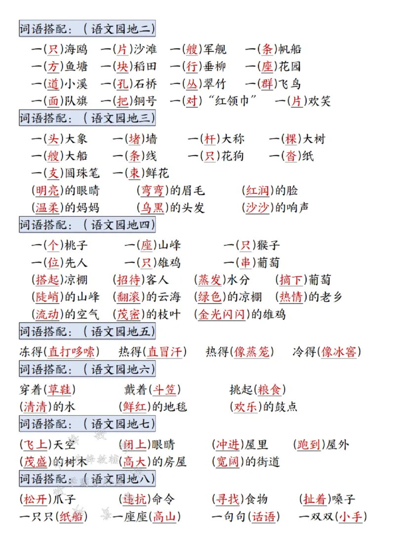 《24年二上语文期末总复习重点知识点归纳整理带答案--梅花SY_2年级上册同步教辅_2上-语文_二上语文-重点必背资料》第4页预览