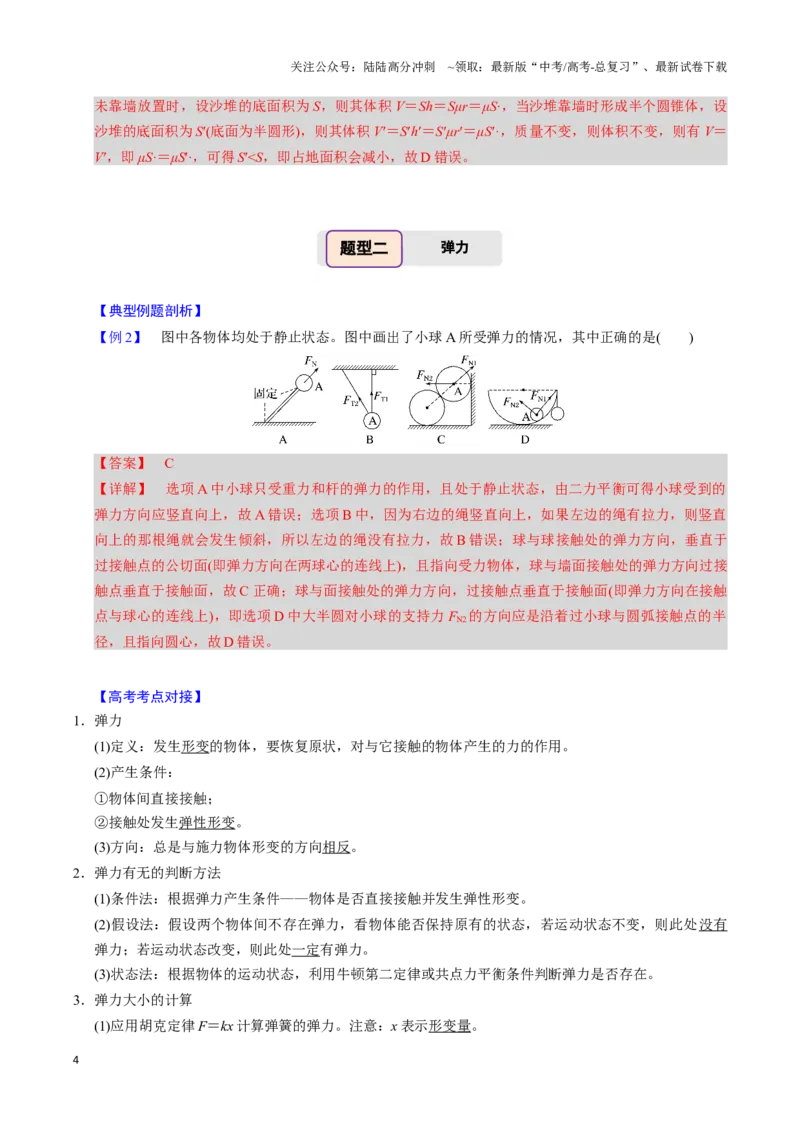 《第04讲重力弹力摩擦力（四大题型）（举一反三）（教师版）_04-物理-高考总复习_专项复习_2025年_2025年高考物理举一反三系列（新高考通用）_资料》第4页预览