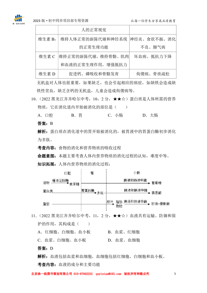 《生物——黑龙江省齐齐哈尔市pdf版，含答案全解全析(1)_12.2026年4月全国各地高考模拟卷_2026版初中金考卷•45套中考试卷汇编系列合集_全国版中考真题(1)_黑龙江》第7页预览