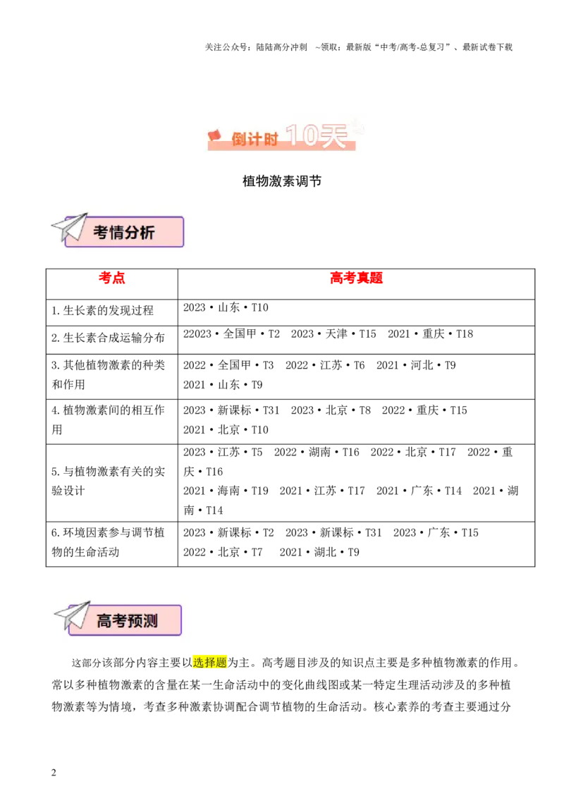 《生物（三）69页_06-生物-高考总复习_专项复习_2025年_2025年高考考前20天终极冲刺攻略生物_2024届》第2页预览