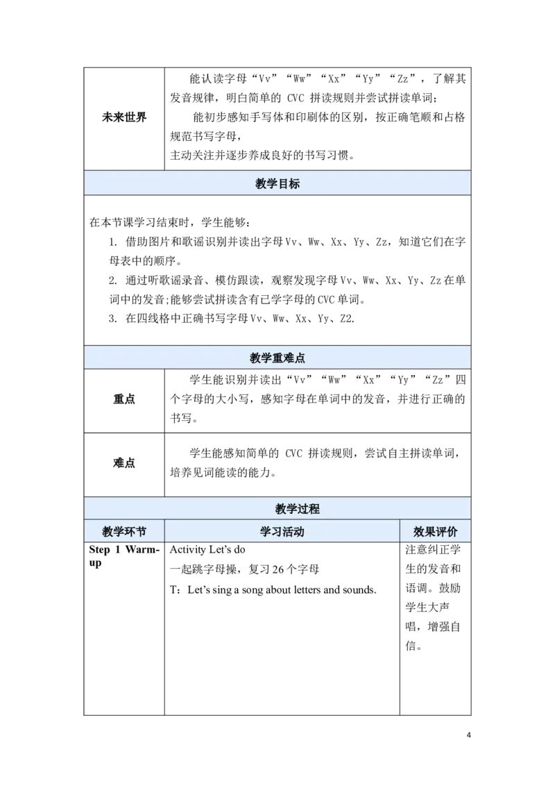 《Unit6ALetterandsound教学设计_26秋小学初中各机构教辅大合集（一本、教材帮、阳光同学、王朝霞、实验班、小典中点、上分卷、白欧、课堂笔记等等）_26秋小学教辅资料_1526秋课件教案》第4页预览