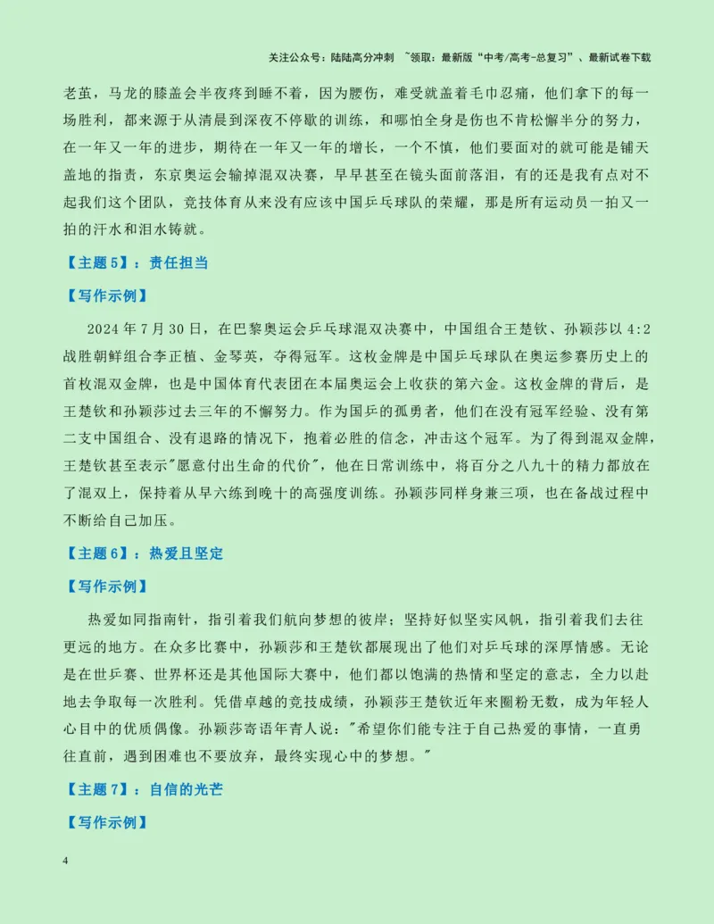 《热点素材17：巴黎奥运会上中国体育的多项重大突破新闻事件+适用主题+素材积累+精选时评_专项复习_2025年_2025年高考语文作文高分素材运用与优秀范文（全国通用）_资料》第4页预览