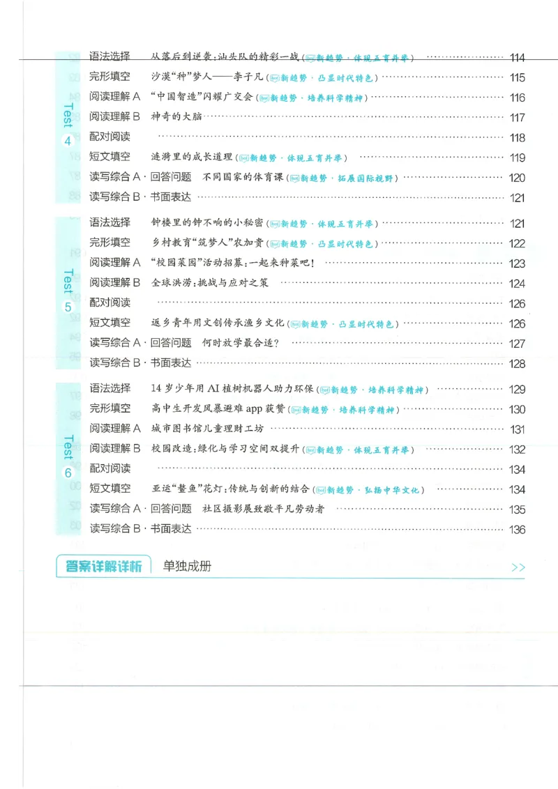 《2027版英语完形填空与阅读理解-9年级+中考_2027版初中《星火巅峰完形填空与阅读理解》789年级全册（广东专版）》第8页预览