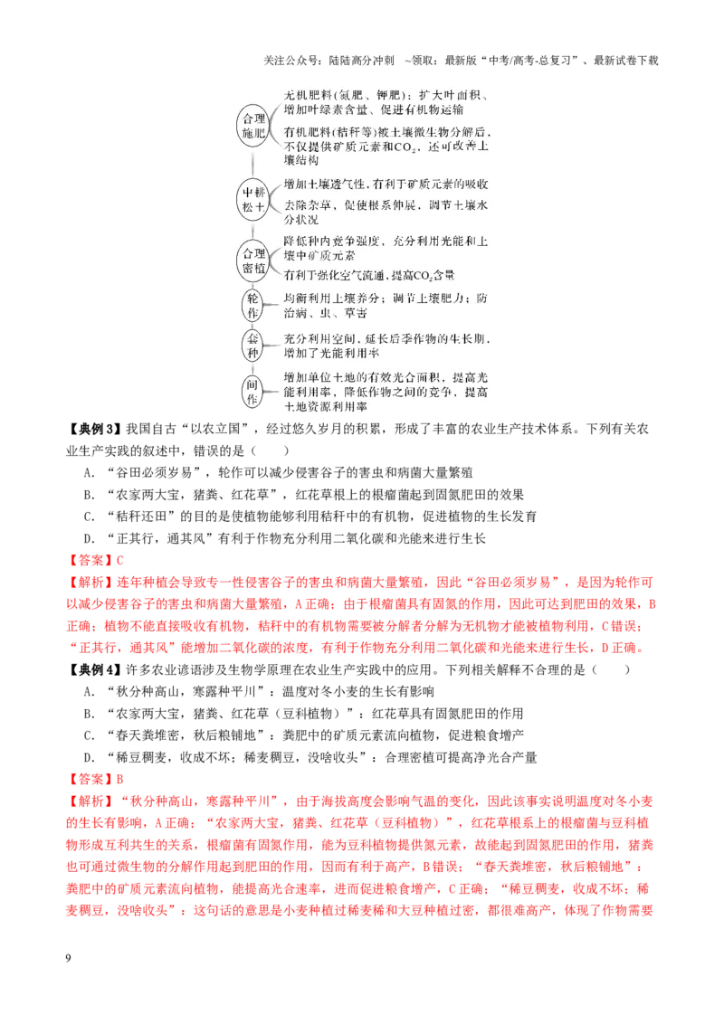 《第04讲细胞呼吸和光合作用（讲义）（教师版）_06-生物-高考总复习_二轮复习_2025年_2025年高考生物二轮复习课件+讲义+练习（新高考通用）》第9页预览
