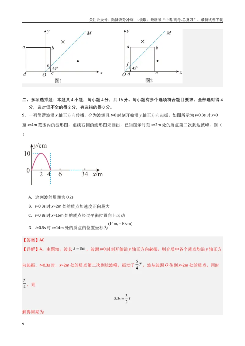 《物理（山东卷）（全解全析）_04-物理-高考总复习_专项复习_2025年_2025年高考第一二三次模拟卷（多地区）物理_2025年高考物理第二次模拟卷25套_物理（山东卷）》第9页预览