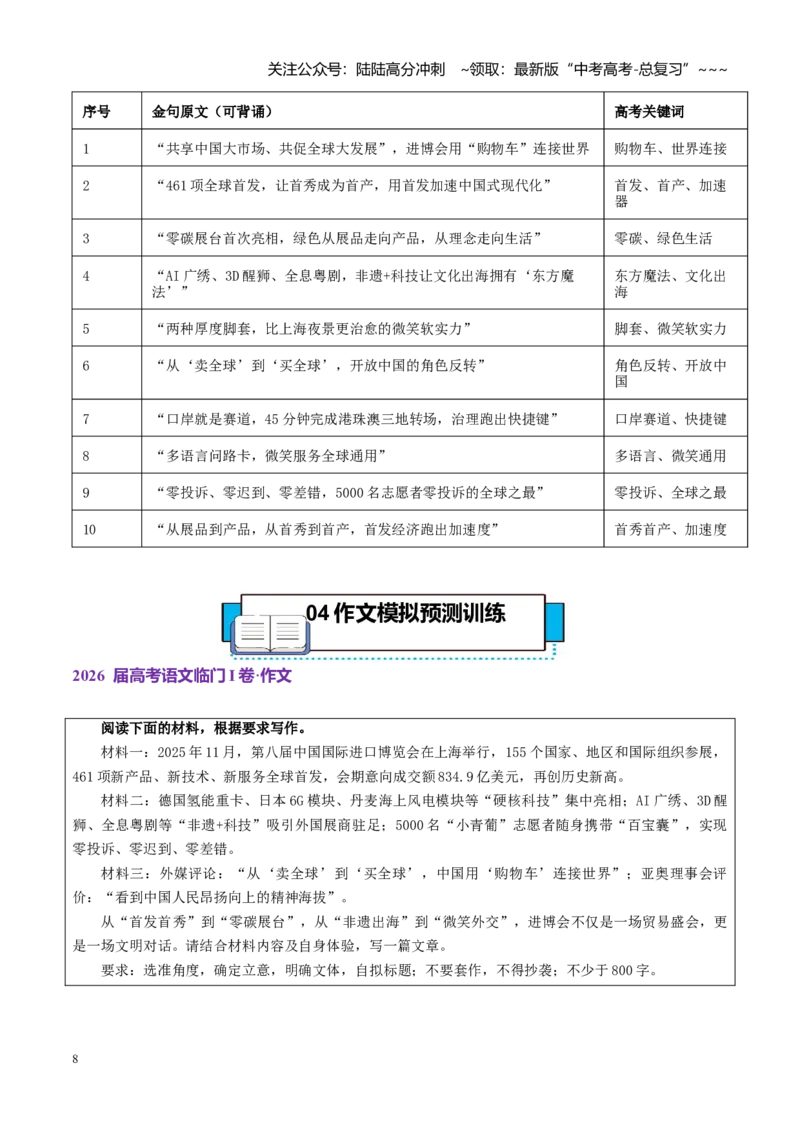 《热点话题64：从“跟跑”到“领跑”：进博会金色名片里的中国开放、科技硬核与细节软实力_专项复习_2026年-语文专项复习_资料_热点话题素材》第8页预览