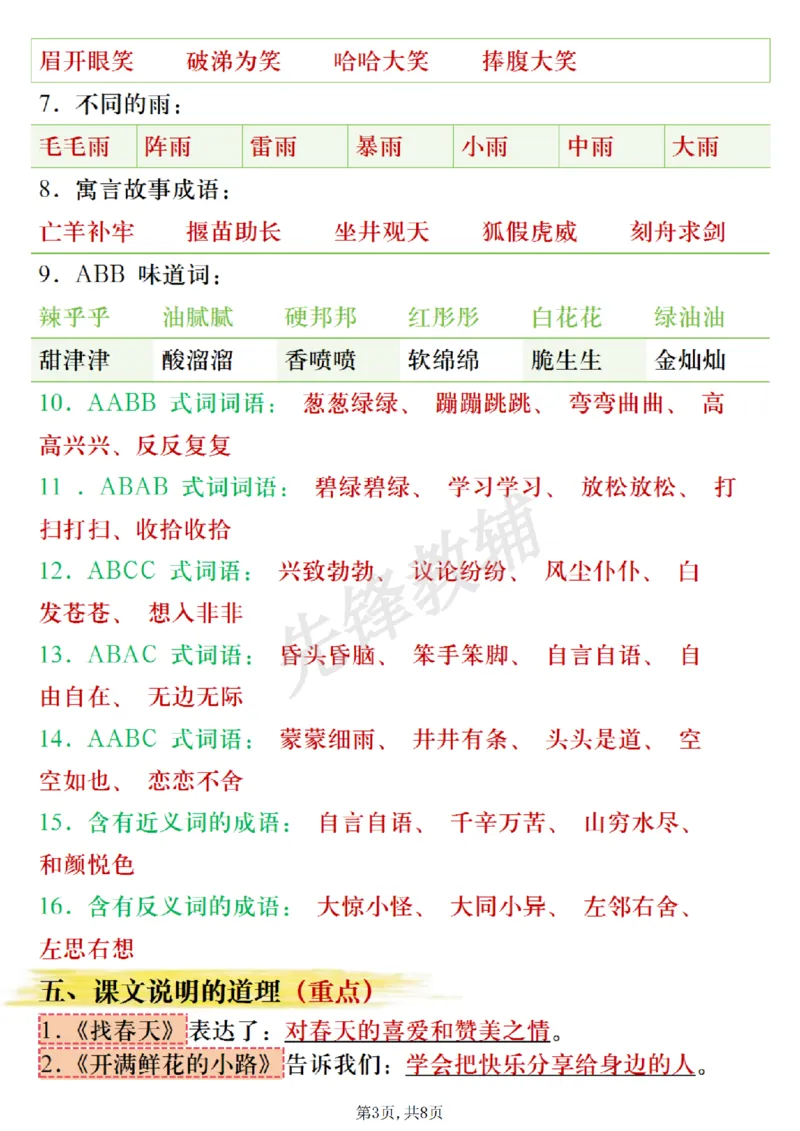 《B20121二年级（下）语文期中高频考点汇总.1(微信564455174)_2年级下册同步教辅_2下-语文_二下语文-重点必备资料》第3页预览