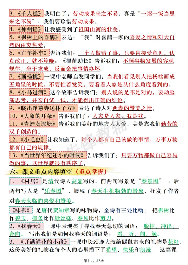 《B20121二年级（下）语文期中高频考点汇总.1(微信564455174)_2年级下册同步教辅_2下-语文_二下语文-重点必备资料》第4页预览