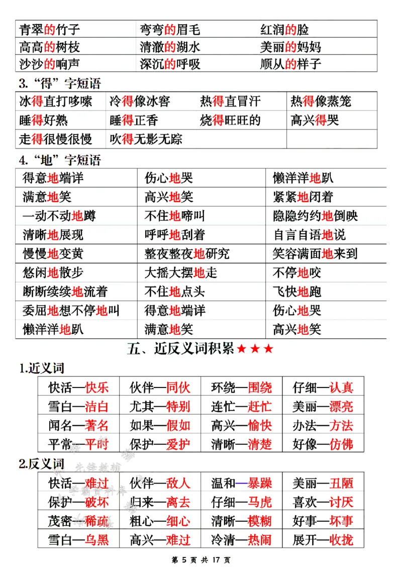 《24年二上语文期末重点知识点汇总-SY_2年级上册同步教辅_2上-语文_二上语文-期中+期末复习》第5页预览