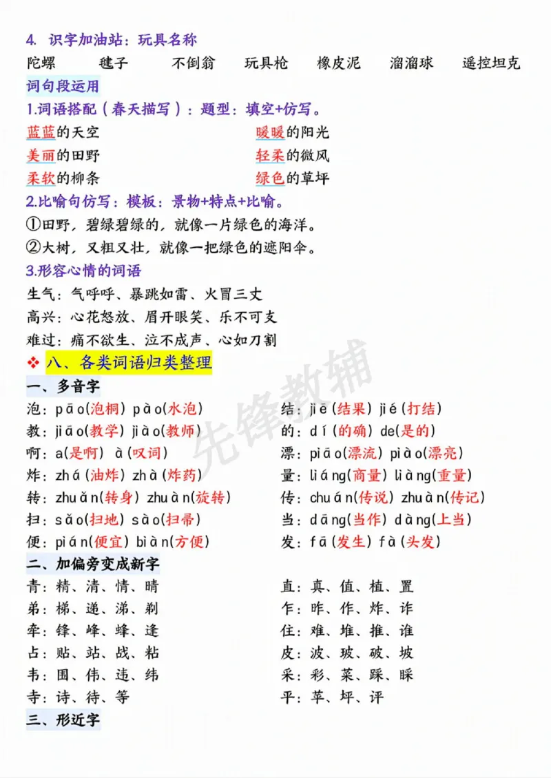 《B20104二年级（下）二年级语文下册期中重点知识归纳(微信564455174)_2年级下册同步教辅_2下-语文_二下语文-重点必备资料》第5页预览