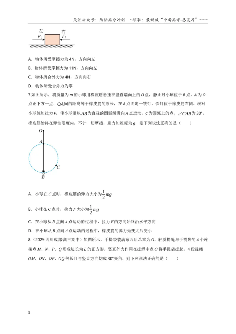 《第06讲力的合成与分解（专项训练）（四川专用）（学生版）_04-物理-高考总复习_一轮复习_2026年-物理高考一轮复习_2026年高考物理一轮课件+讲义+练习（四川专用）-G335》第3页预览