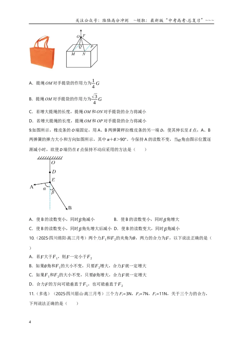 《第06讲力的合成与分解（专项训练）（四川专用）（学生版）_04-物理-高考总复习_一轮复习_2026年-物理高考一轮复习_2026年高考物理一轮课件+讲义+练习（四川专用）-G335》第4页预览