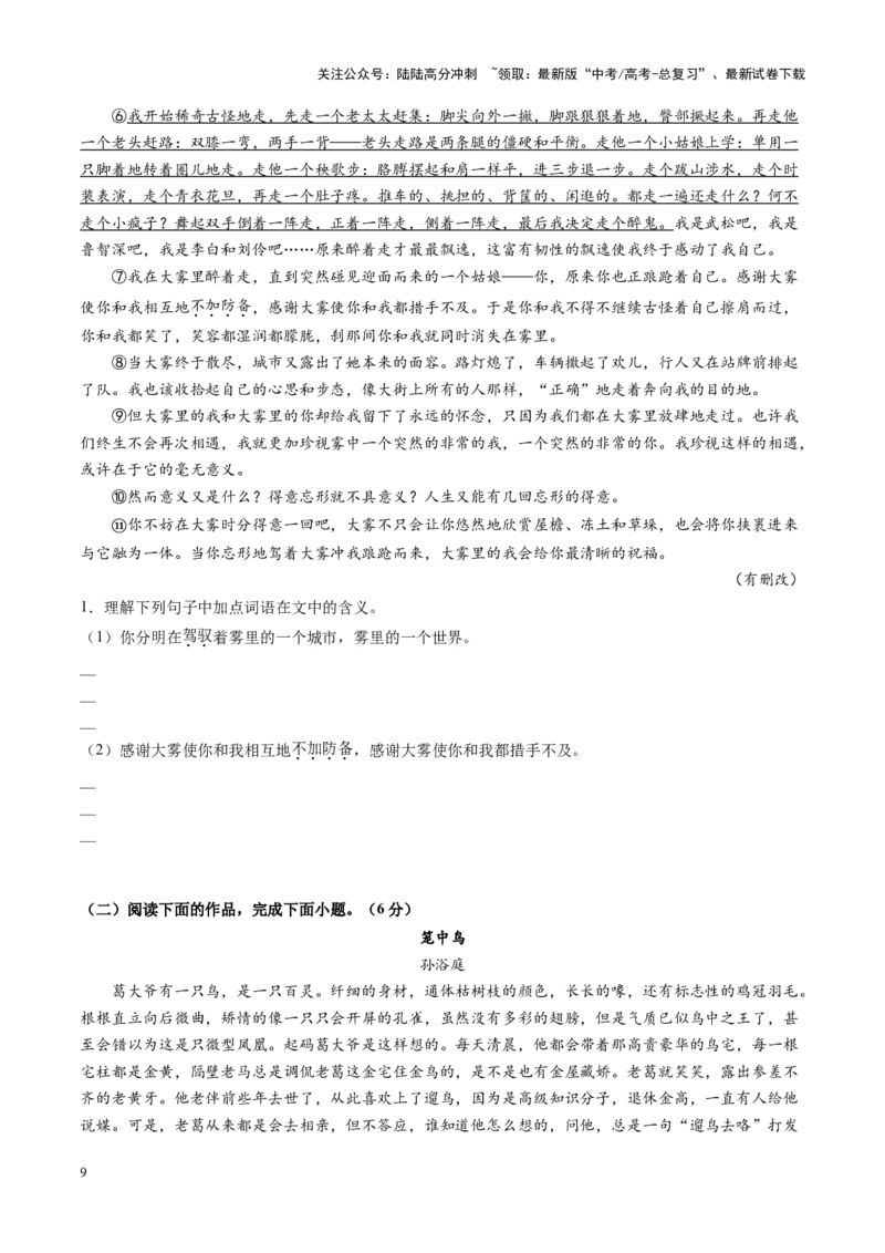 《第03讲理解重要词句的含意（练习）（学生版）_一轮复习_2025年_2025年高考语文一轮复习讲义+练习+课件（新教材新高考）_散文阅读》第9页预览