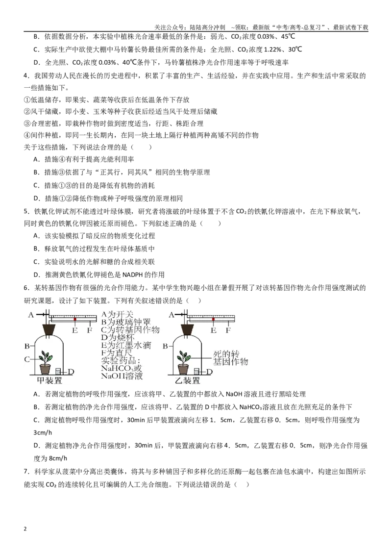 《热点专题05绿色环保（原卷版）_06-生物-高考总复习_专项复习_2024年_2024年高考生物消灭易错和热点专题必刷练_资料》第2页预览