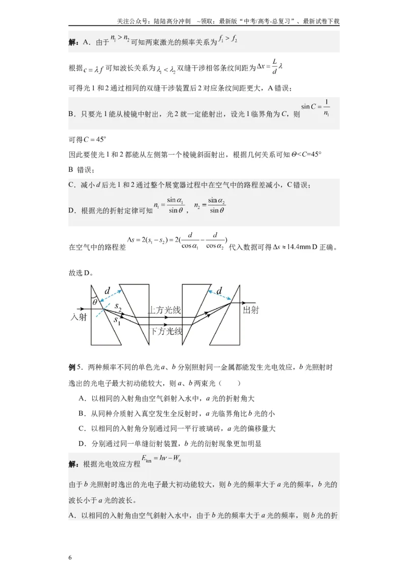 《第04讲光的折射、全反射模型（原卷版）_04-物理-高考总复习_一轮复习_2024年_2024年高考物理一轮复习模型解题技巧巩固练习备考_第十一章热学、光学各模块之分析(7)份》第6页预览
