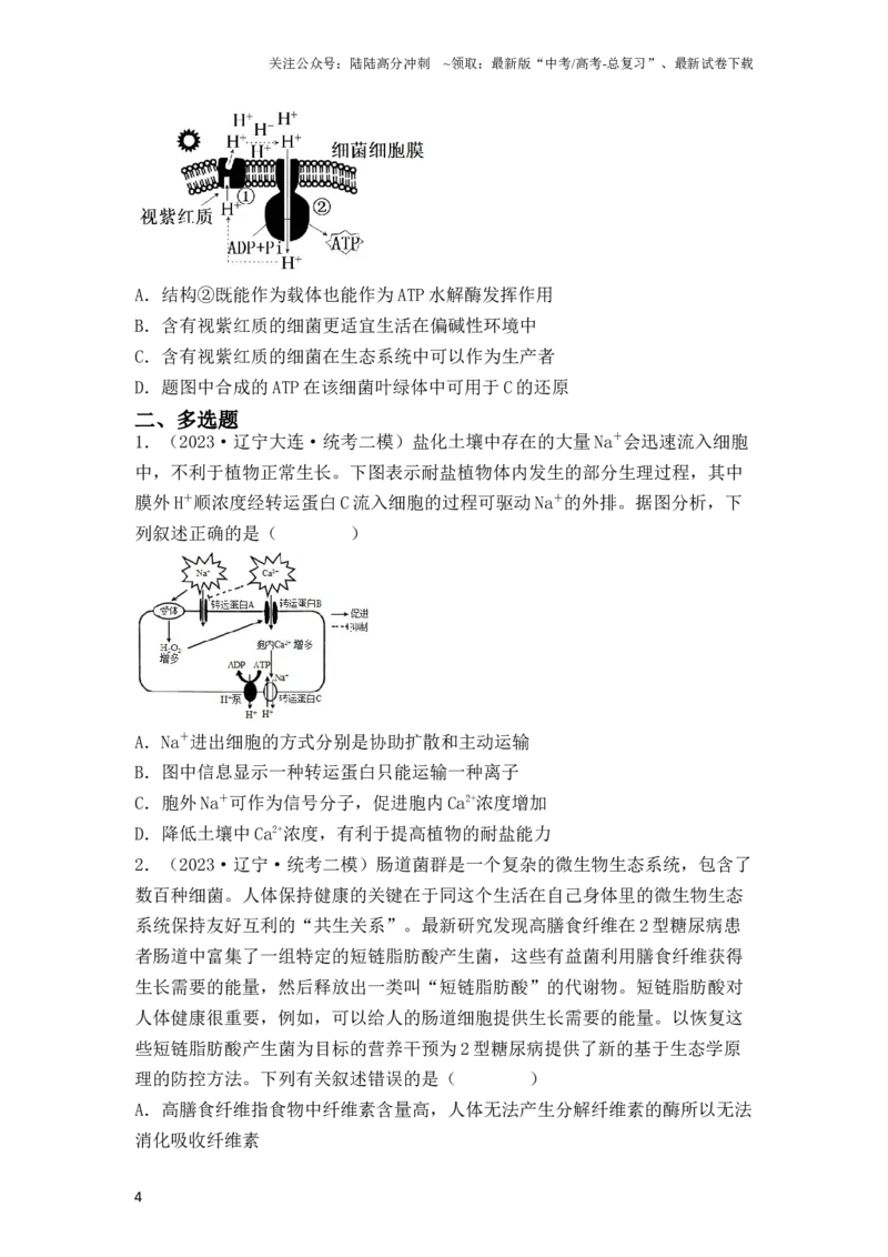 《专题02细胞的基本结构和物质运输（原卷版）_06-生物-高考总复习_一轮复习_2024年_2024年高考生物一轮复习重难点突破讲解与训练专题_资料》第4页预览