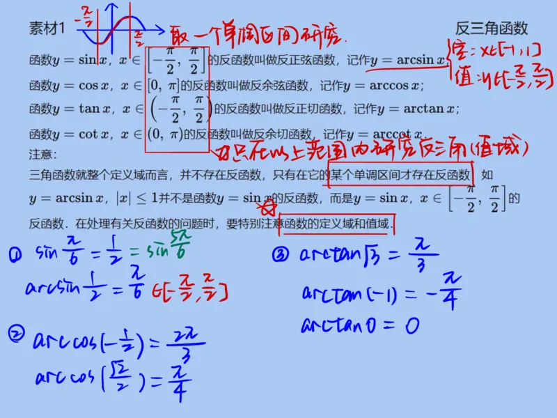 《反三角函数-106a602313ed_学而思高一全套_2020年寒假高一_2020寒假目标自招综评班高一数学直播班7讲刘雯完结》第1页预览