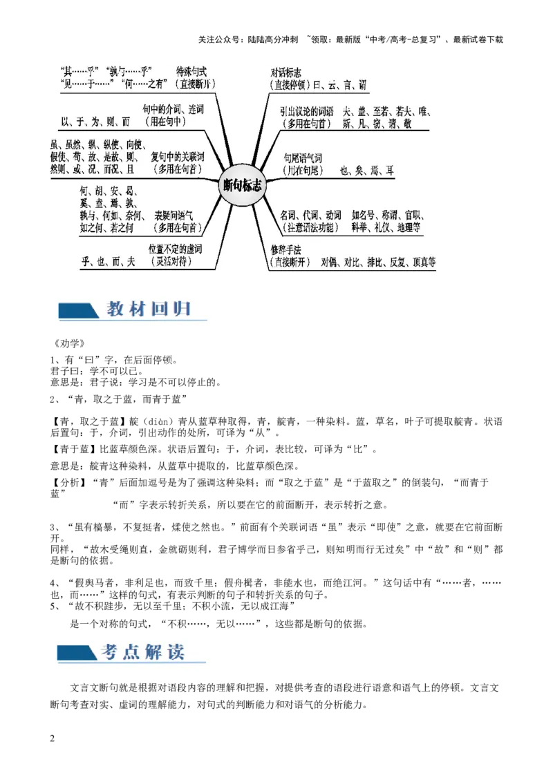 《第04讲文言文阅读之断句（讲义）（解析版）_一轮复习_2024年_2024年高考语文一轮复习讲练测（课件+讲义+练习）（新高考）_第二部分古代诗文阅读_专题一文言文阅读》第2页预览