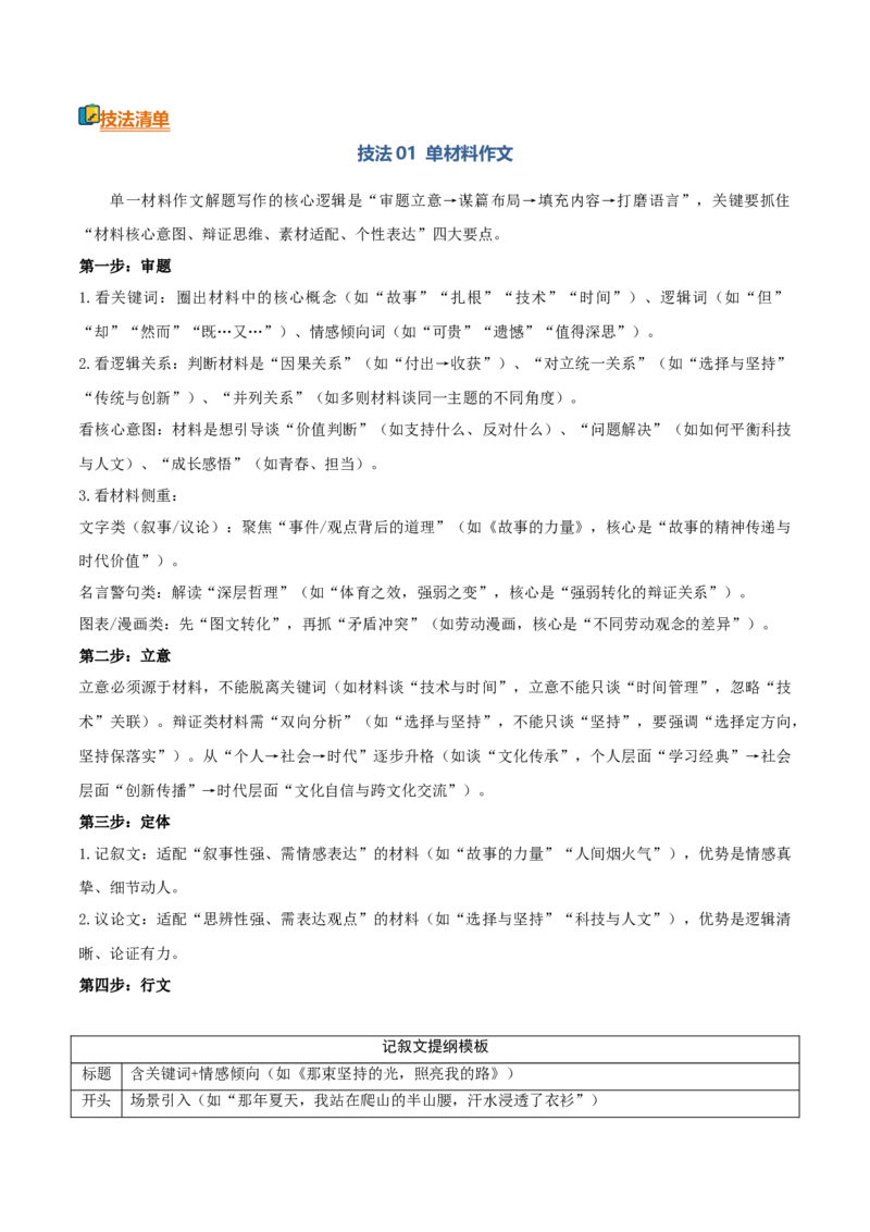 《清单03写作（材料作文）（知识·方法·能力清单）（全国通用）（教师版）(1)_二轮复习_2026年-语文二轮复习_2026年高考语文二轮复习知识清单（全国通用）-G448_2026版》第4页预览