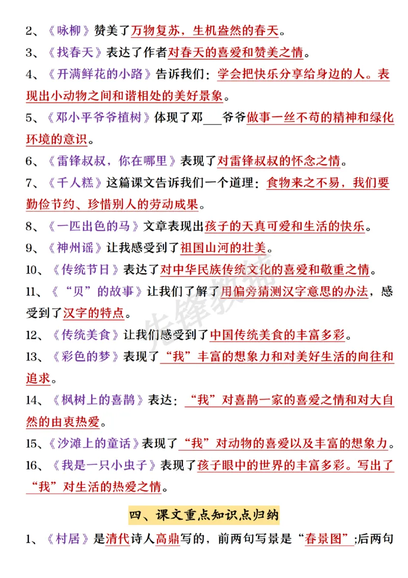 《B20117二年级（下）语文期中必背知识点汇总(微信564455174)_2年级下册同步教辅_2下-语文_二下语文-重点必备资料》第3页预览