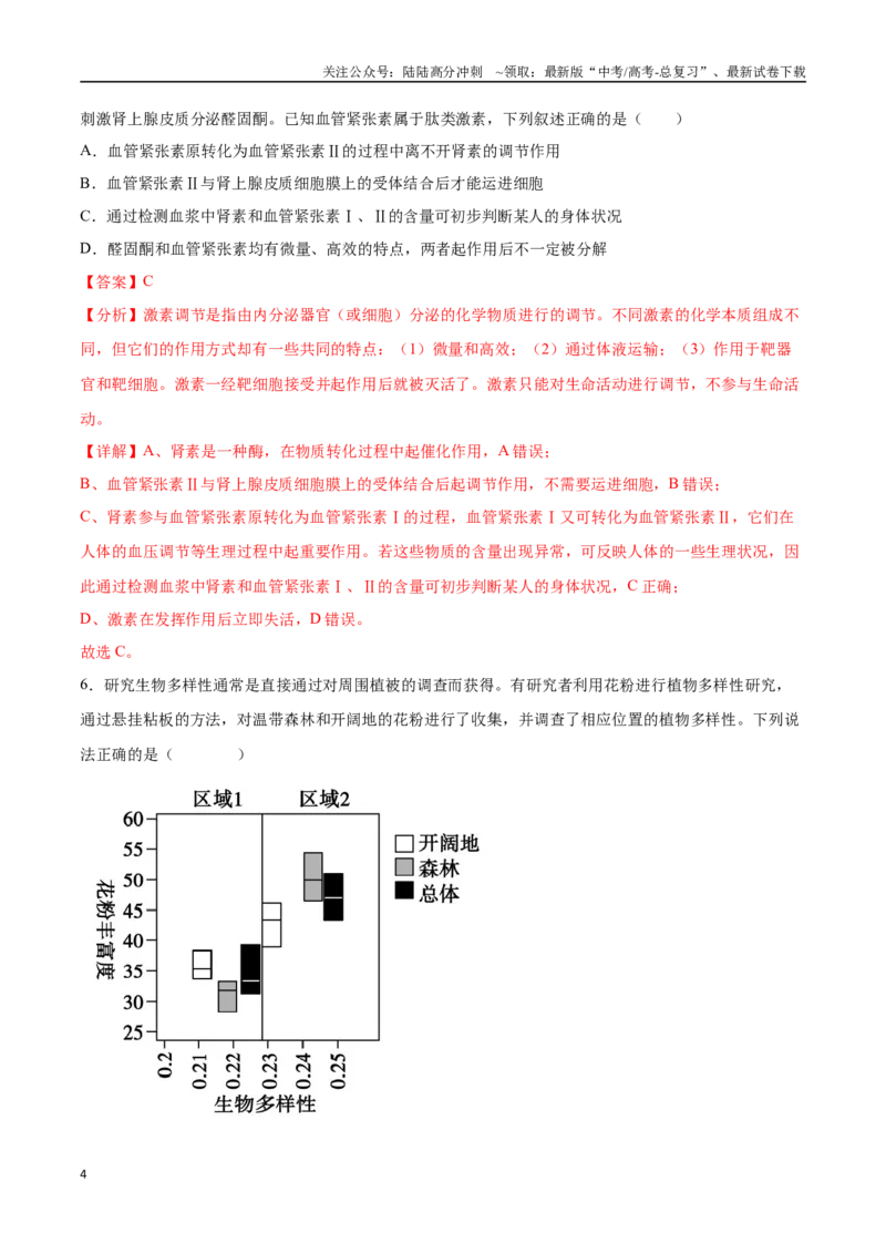 《生物（山西、陕西、宁夏、青海通用）（全解全析）_06-生物-高考总复习_专项复习_2025年_2025年高考押题预测卷（多地区）生物》第4页预览