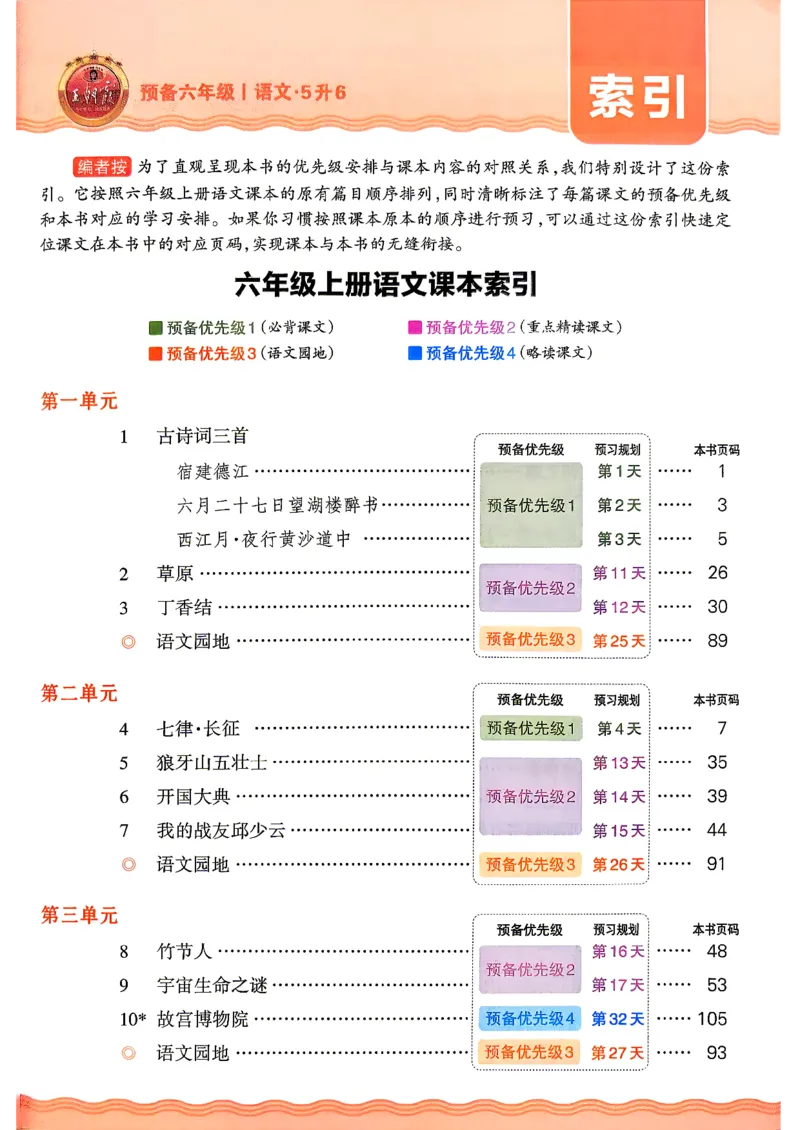 《26秋语文上册王朝霞《预备六年级》_26秋小学初中各机构教辅大合集（一本、教材帮、阳光同学、王朝霞、实验班、小典中点、上分卷、白欧、课堂笔记等等）_26秋小学教辅资料》第5页预览