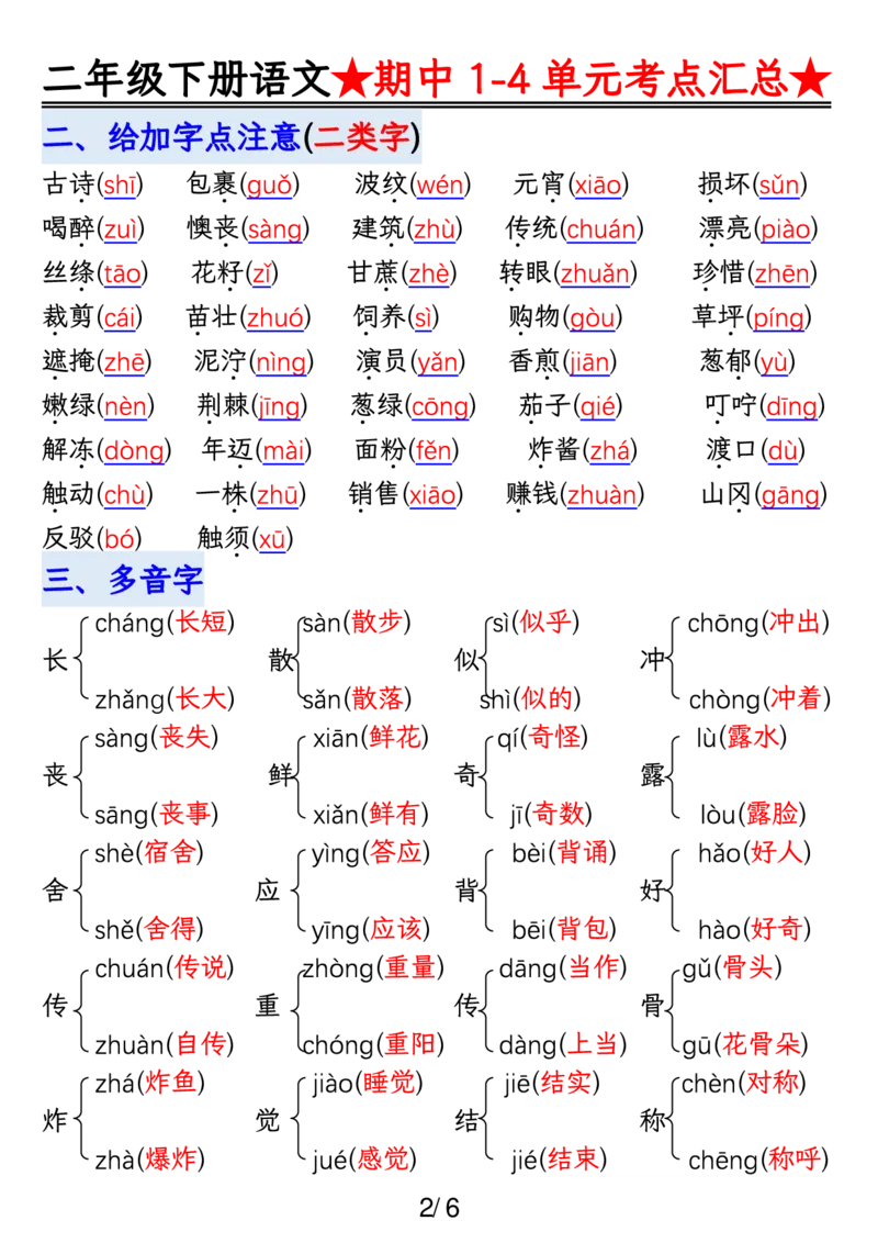 《B20152二下语文14单元期中考试汇总(1)(1)(微信564455174)_2年级下册同步教辅_2下-语文_二下语文-重点必备资料》第2页预览